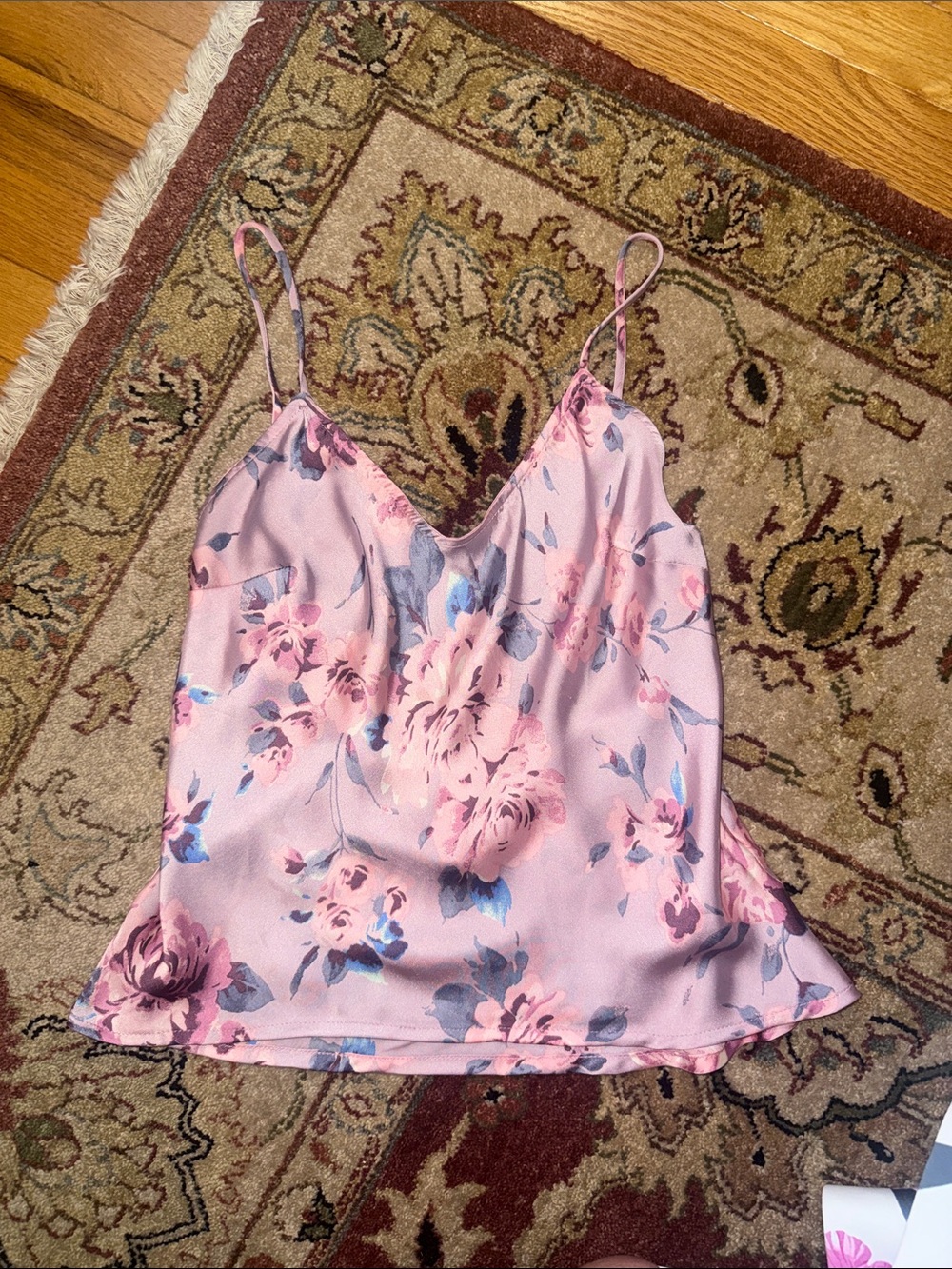 Free People Pink Floral Satin Cami